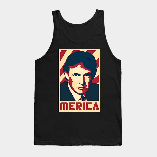 Donald Trump Merica Retro Propaganda Tank Top by Nerd_art